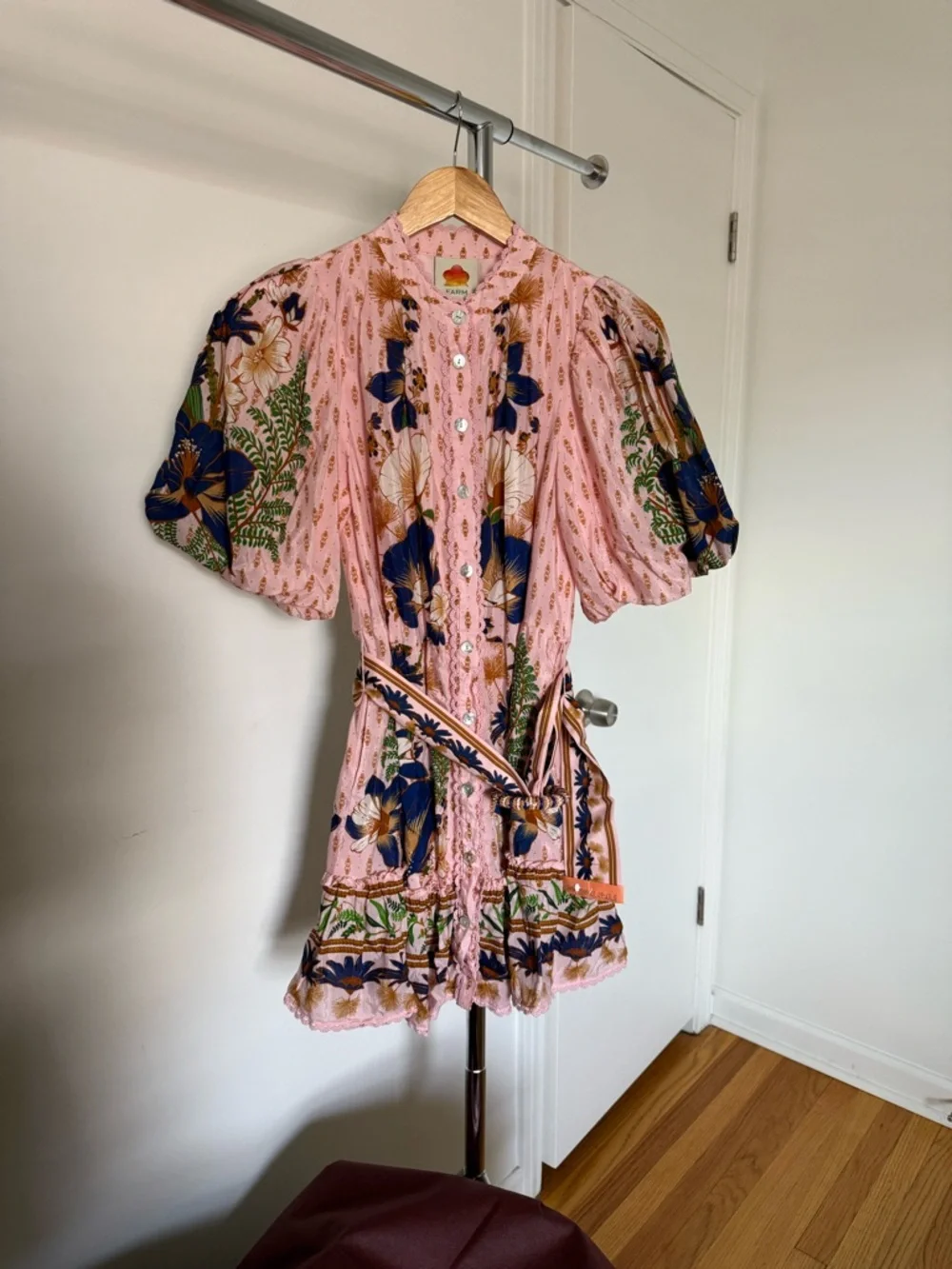 Farm Rio Dream Garden Puff-Sleeve Mini Dress - Picture 5 of 8